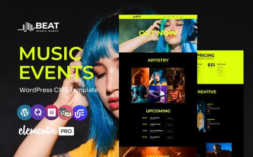 Beat - Music Events Multipurpose WordPress Elementor Theme theme free